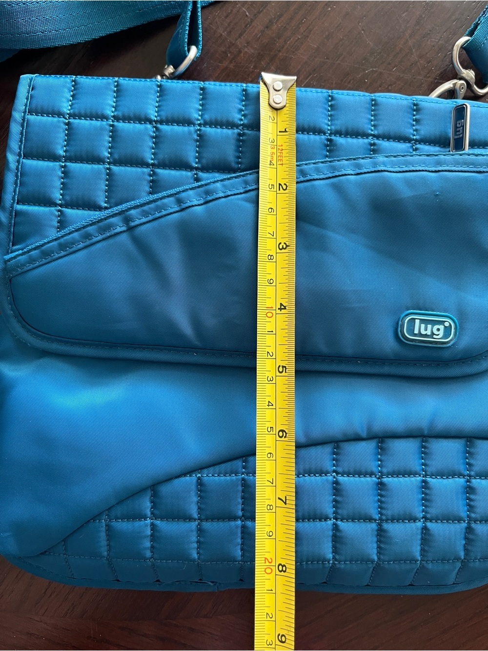 Lug Skipper Crossbody Bag Quilted Aqua Blue Travel Handbag Purse - Picture 8 of 8